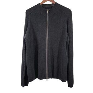 Indigo Palms 100% Cotton Full Zip Sweater Jacket XL Grey